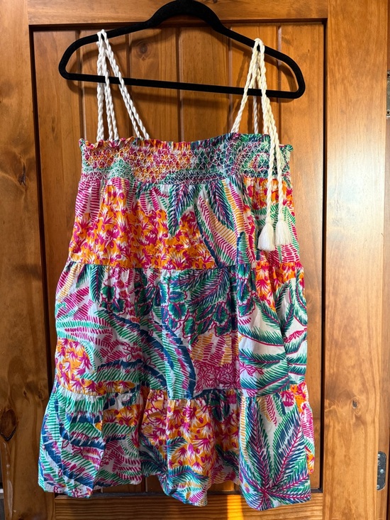 Cleobella Dresses & Skirts - Cleobella Tropical Patchwork Mini Dress in Pink, Green, Yellow, White